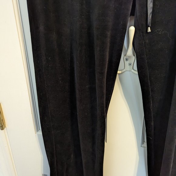 Ladies Black Velour Lounge Pant Drawstring 30-in Inseam Charter Club Petite P/P - Picture 3 of 8